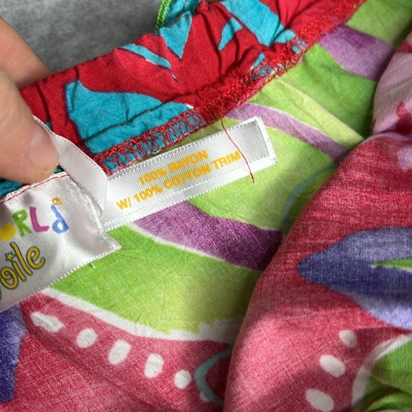 Jams World Voile Colorful Floral Hawaiian Print Ruffled Tiered Skirt Size Large - Picture 6 of 10